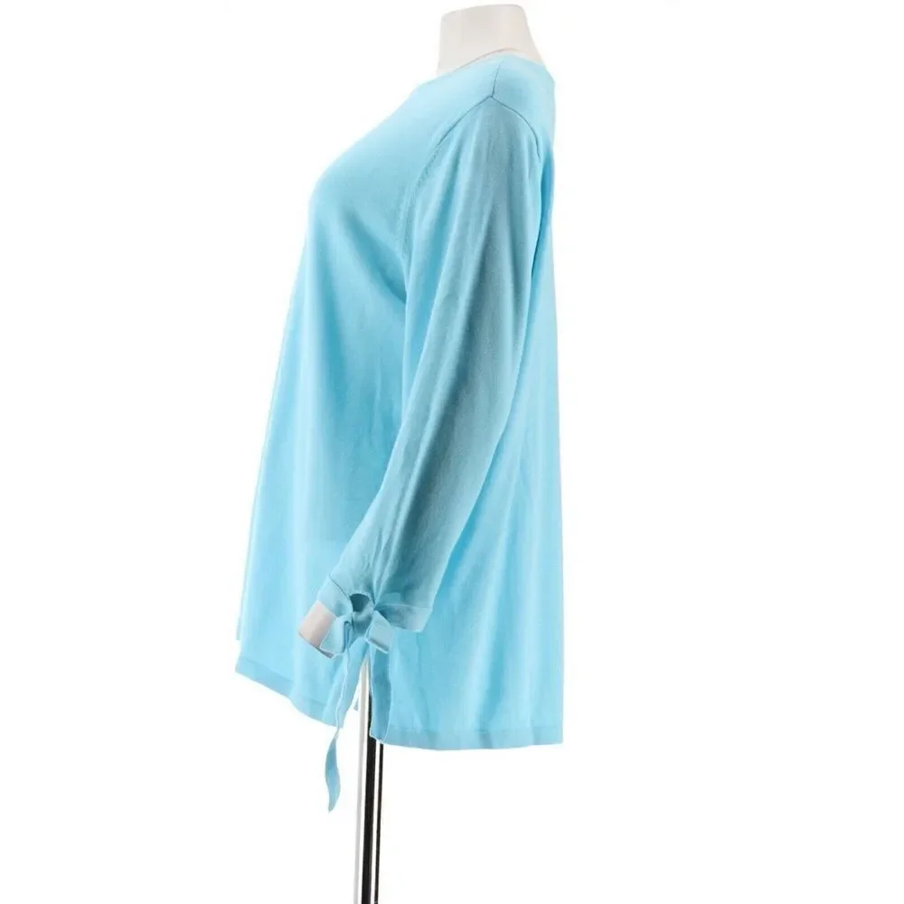 Joan Rivers Side Bows  3/4 Slv Sweater